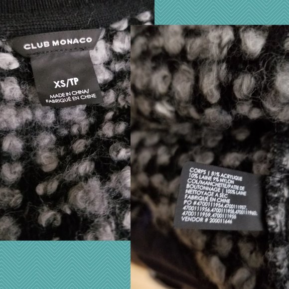 Club Monaco Fuzzy Textured Open Roanna Cardigan - Picture 6 of 6